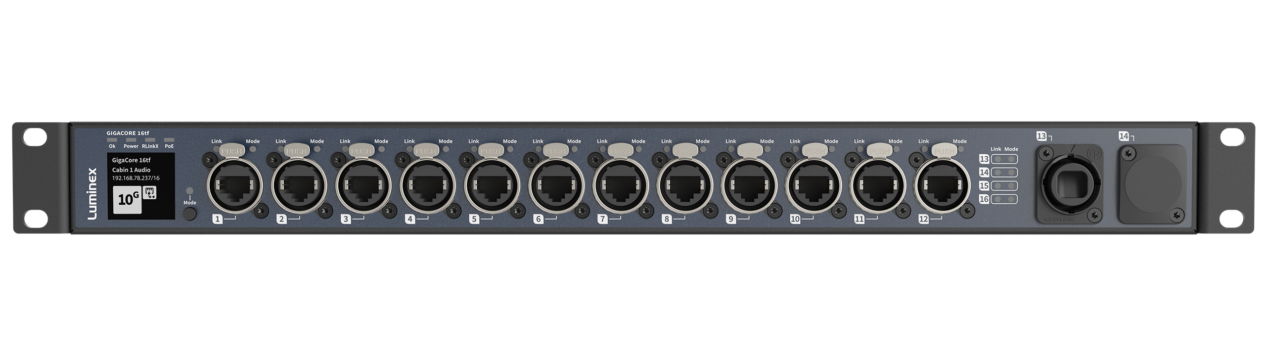【新品】Luminex GigaCore 16tf ，適用于專業(yè)巡演應(yīng)用的10Gb以太網(wǎng)交換機(jī)
